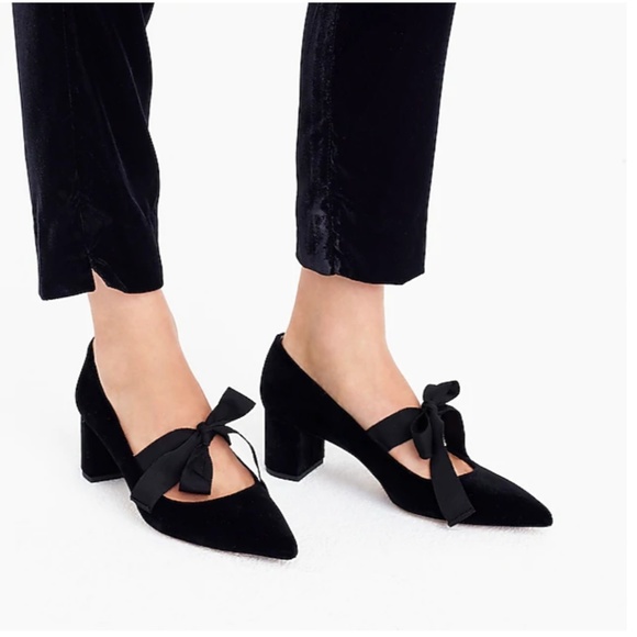 J.Crew Avery velvet pumps with bow-H1859-VINTAGE Q - Picture 4 of 4